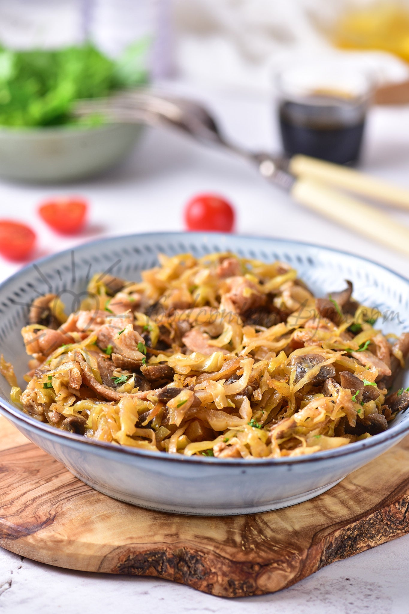 Southern-style Braised Cabbage with Mushrooms - Set 3 of 5