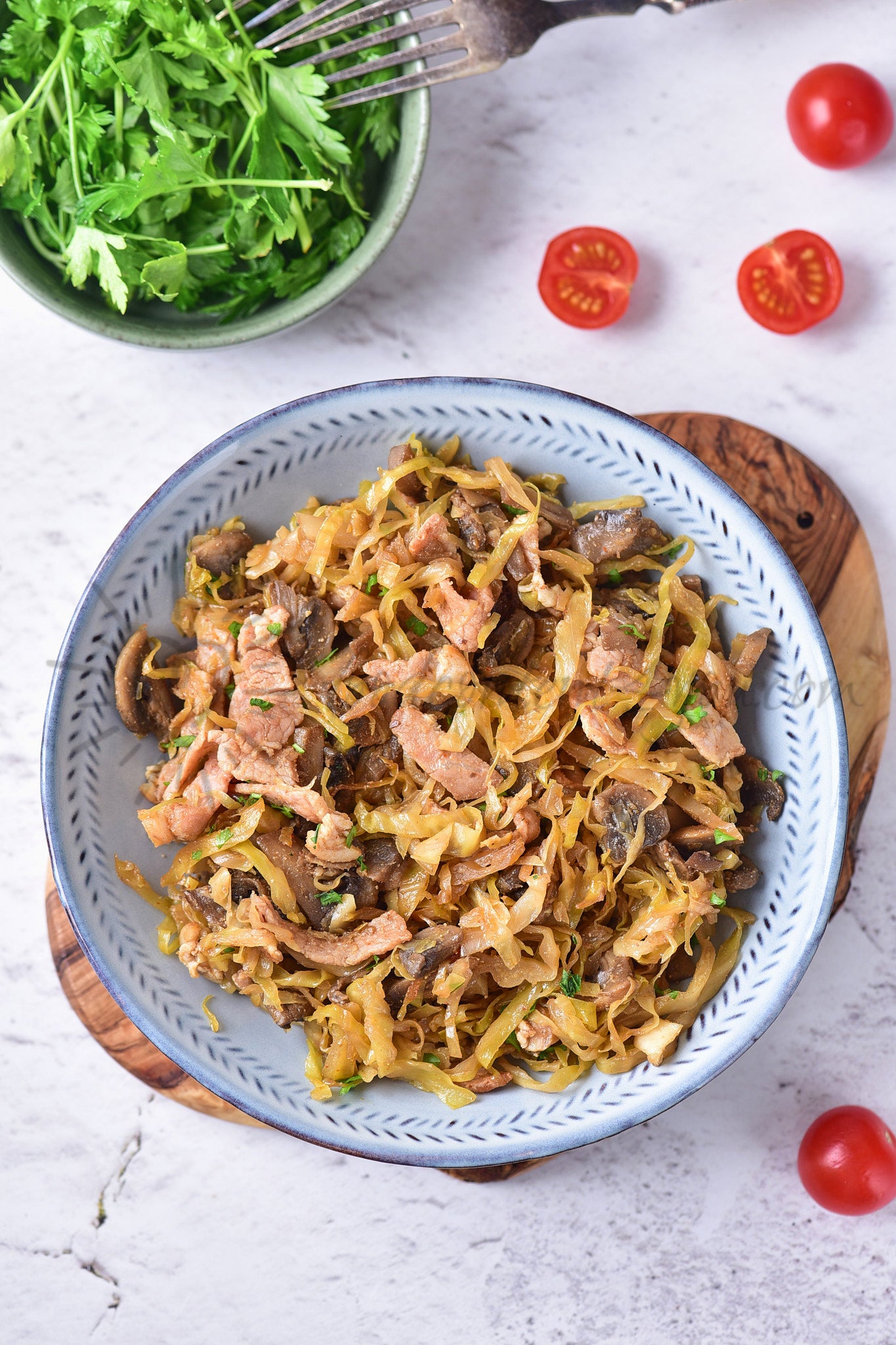 Southern-style Braised Cabbage with Mushrooms - Set 3 of 5