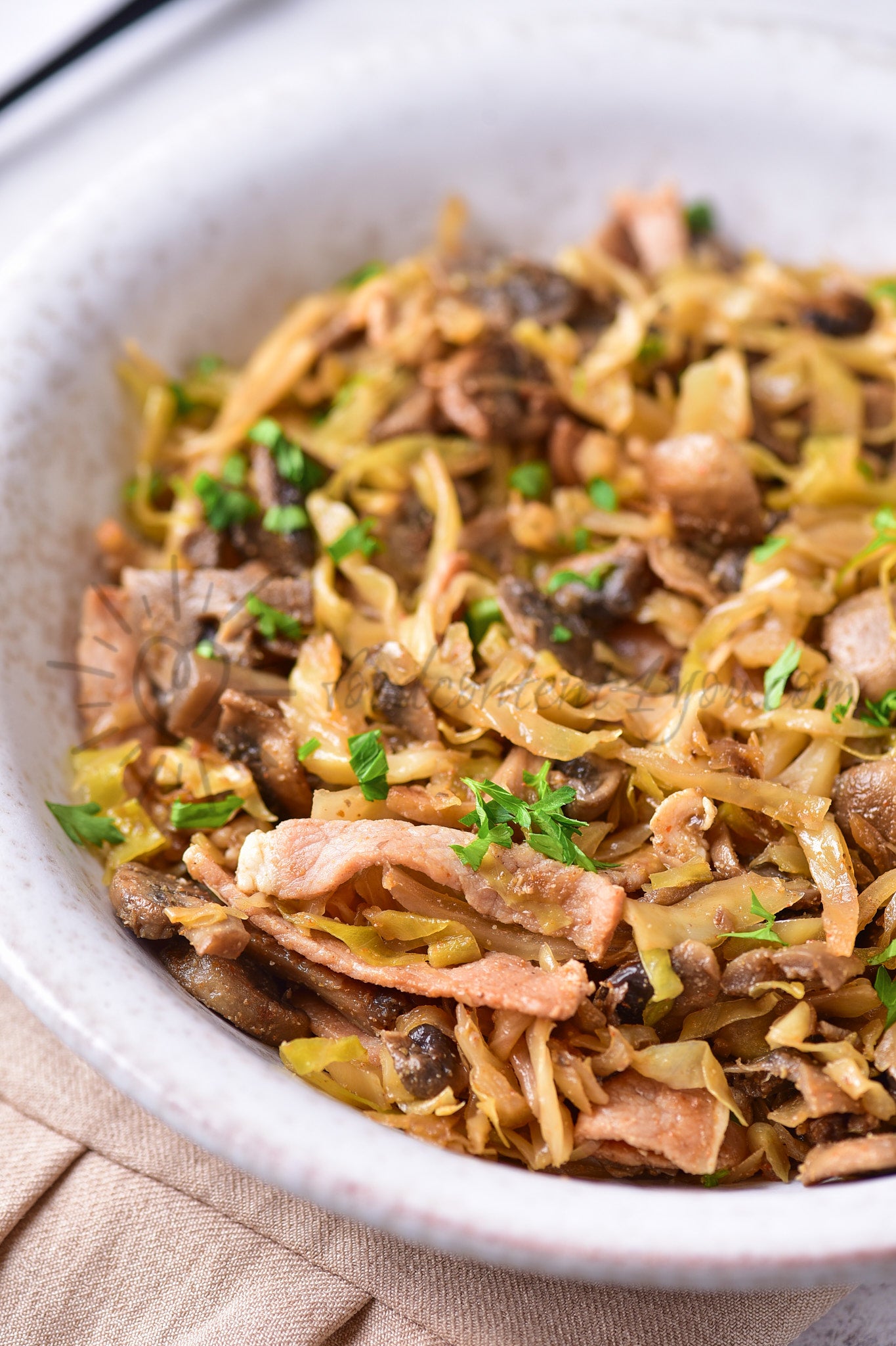 Southern-style Braised Cabbage with Mushrooms - Set 4 of 5