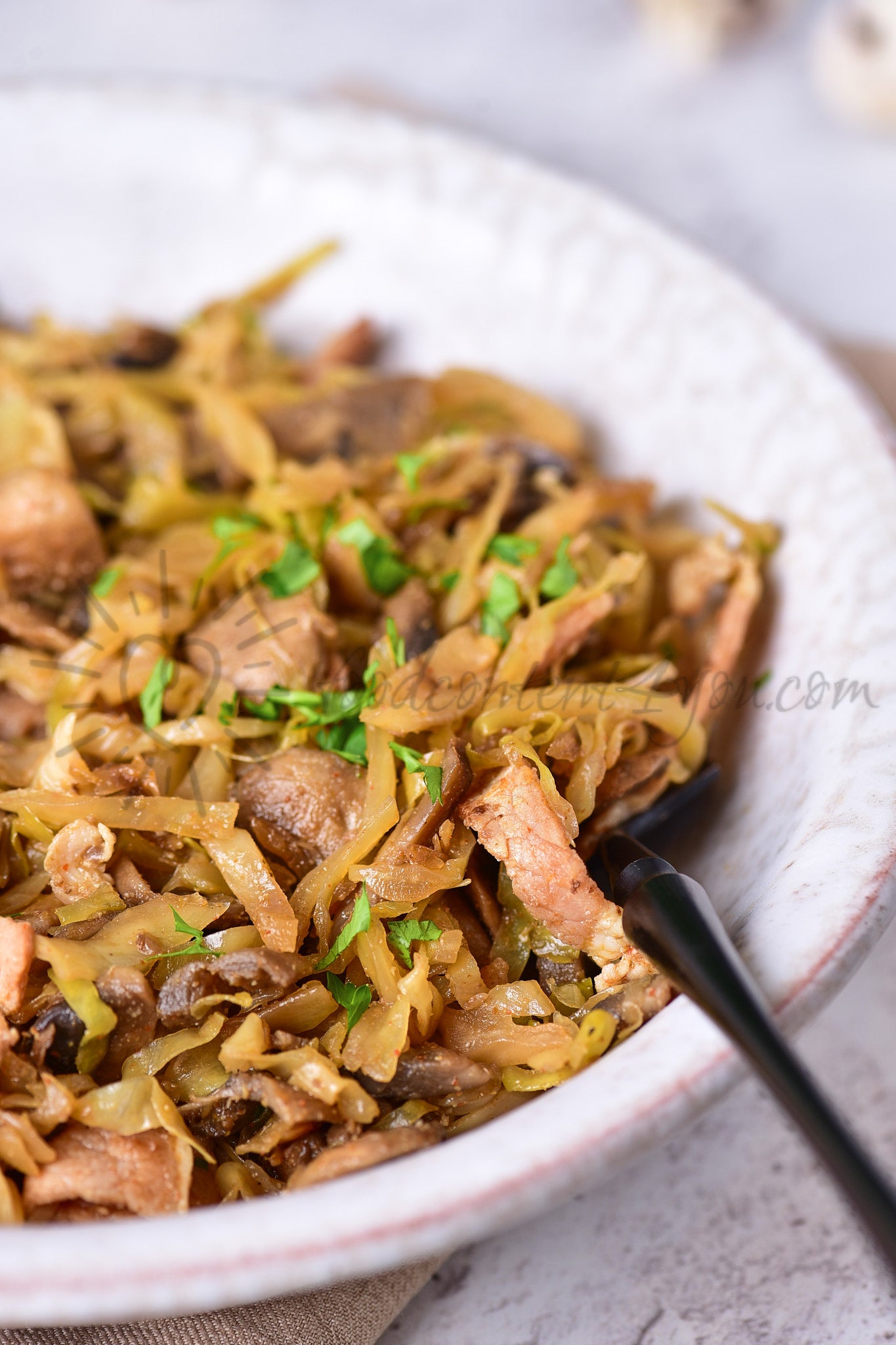 Southern-style Braised Cabbage with Mushrooms - Set 4 of 5
