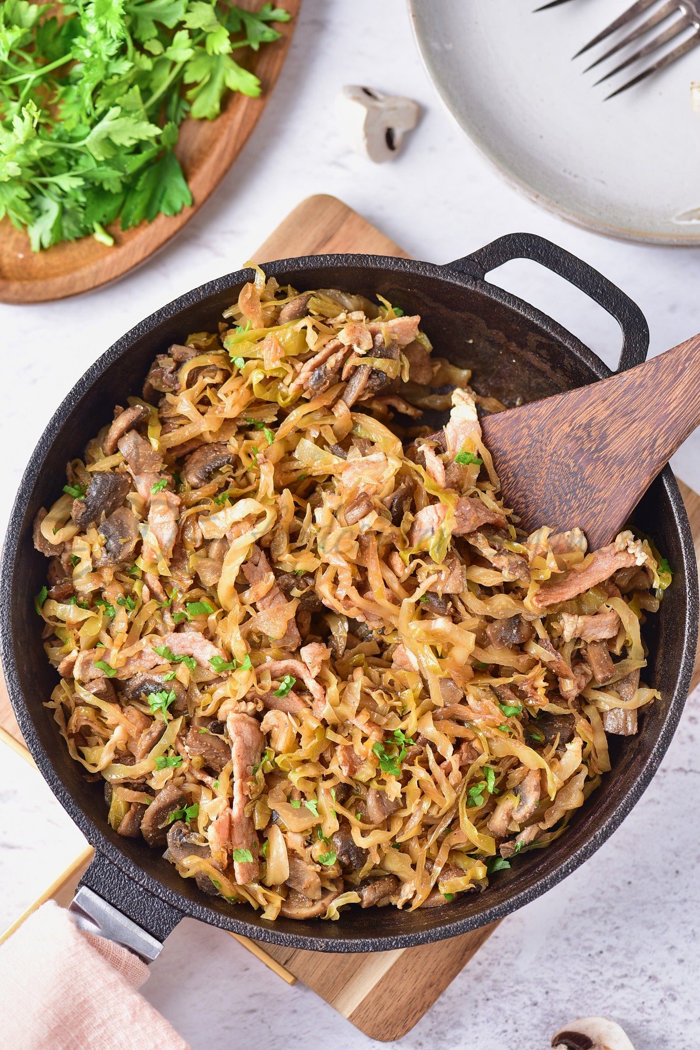 Southern-style Braised Cabbage with Mushrooms - Set 5 of 5