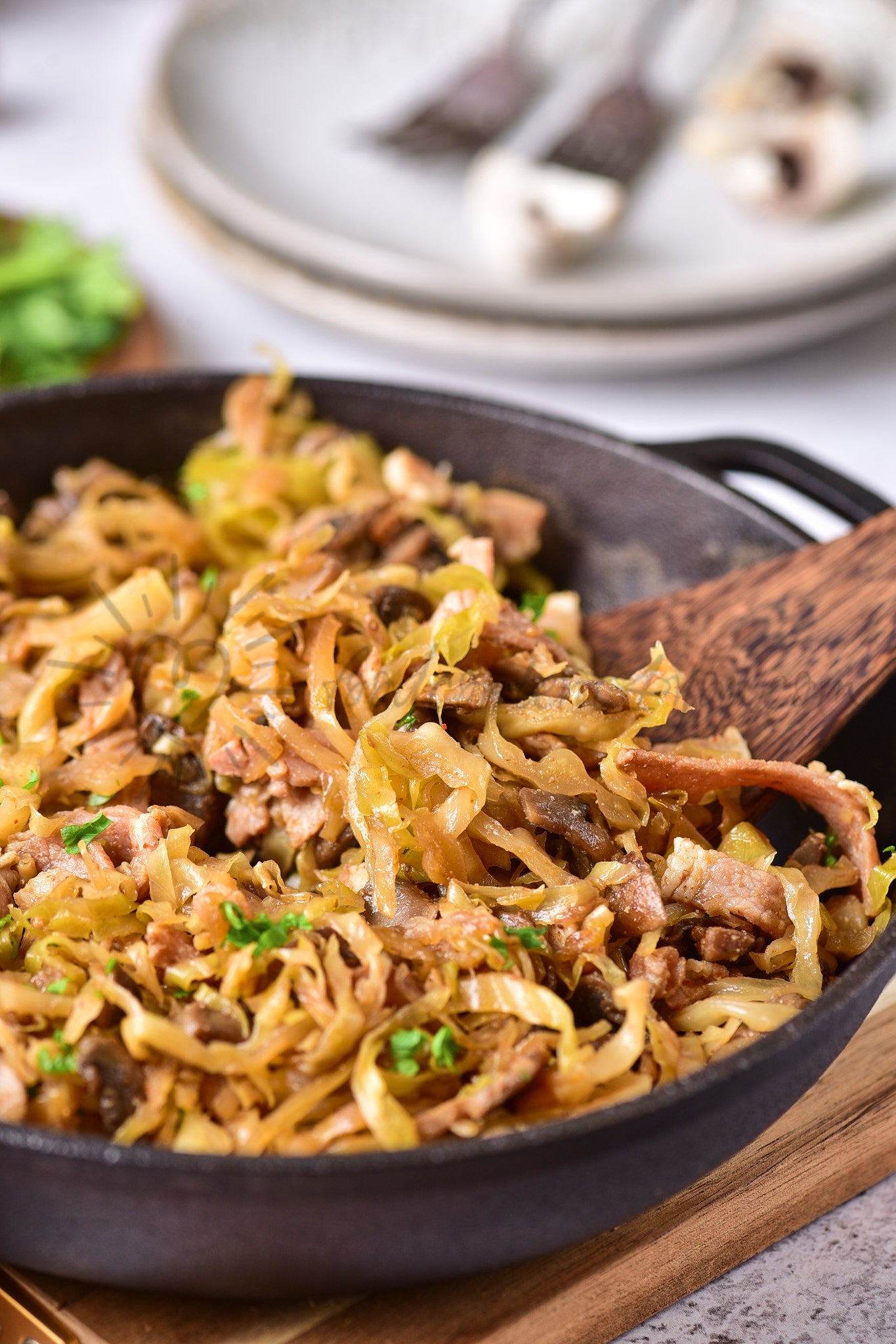 Southern-style Braised Cabbage with Mushrooms - Set 5 of 5
