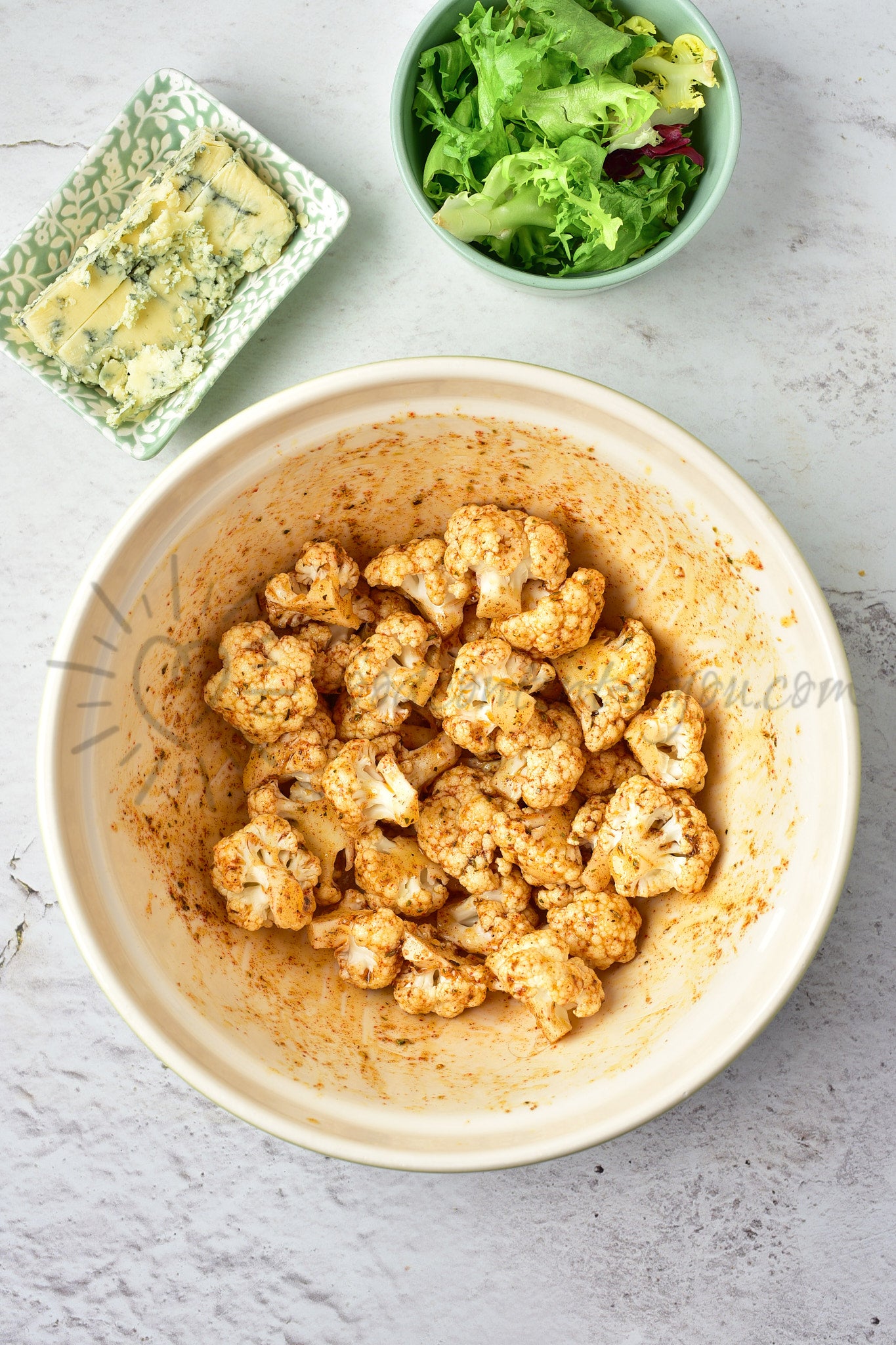Parmesan Roasted Cauliflower and Blue Cheese Salad