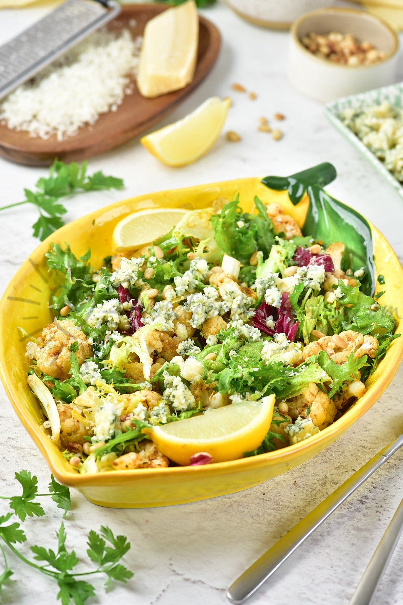 Parmesan Roasted Cauliflower and Blue Cheese Salad