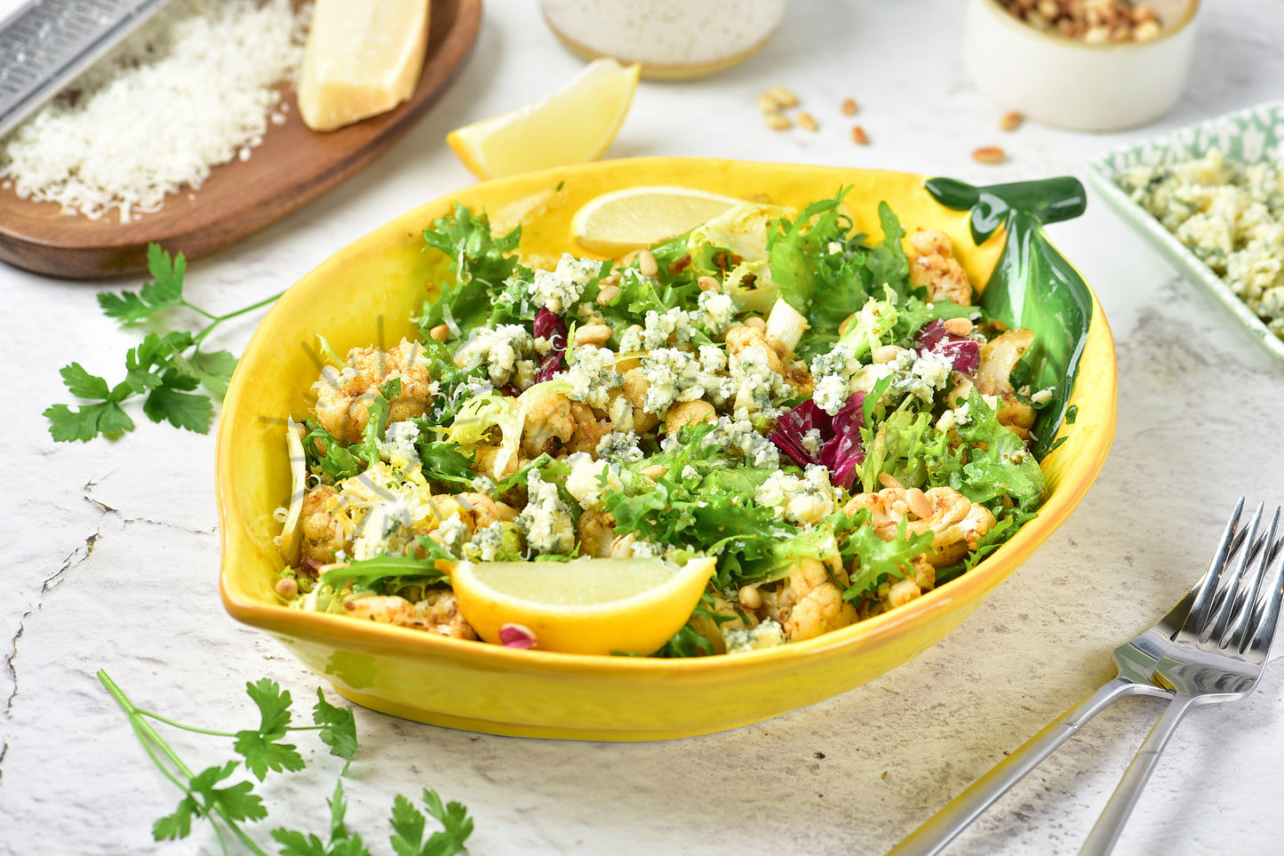 Parmesan Roasted Cauliflower and Blue Cheese Salad