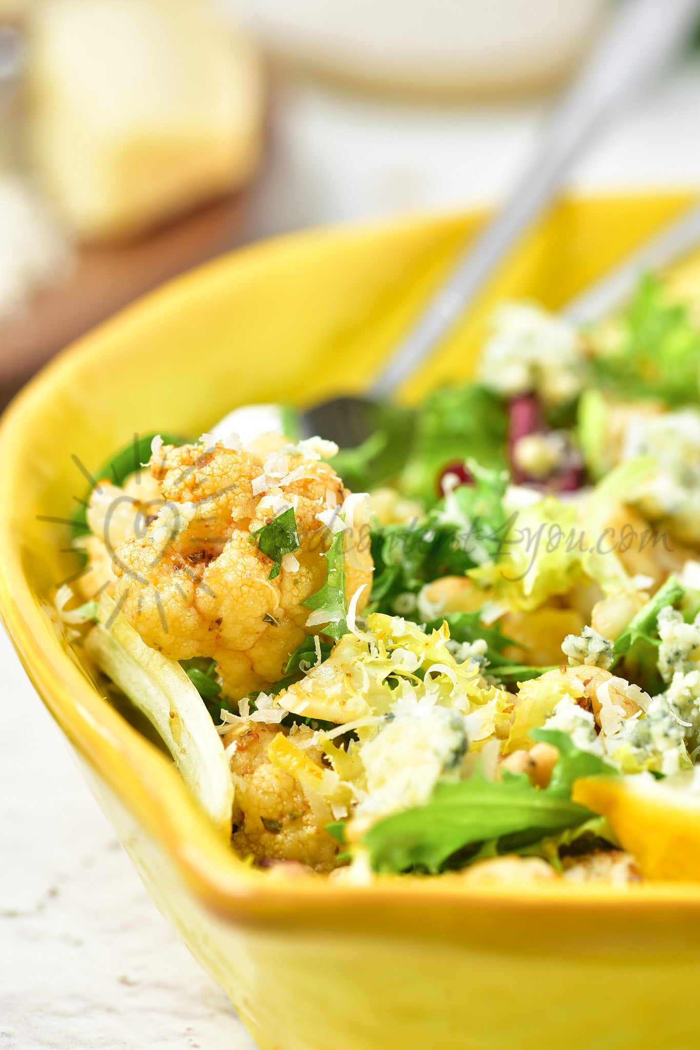 Parmesan Roasted Cauliflower and Blue Cheese Salad