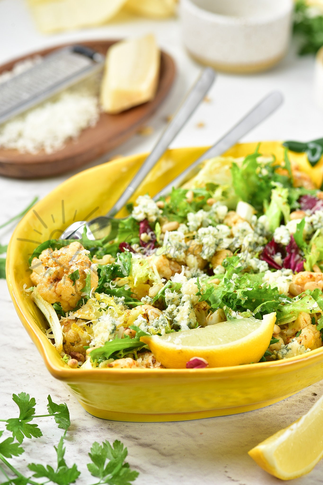Parmesan Roasted Cauliflower and Blue Cheese Salad