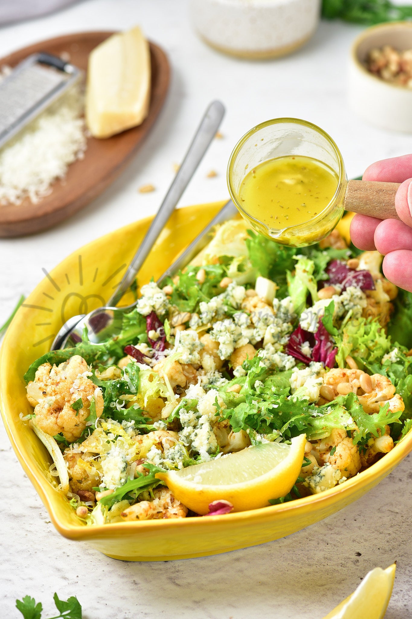 Parmesan Roasted Cauliflower and Blue Cheese Salad