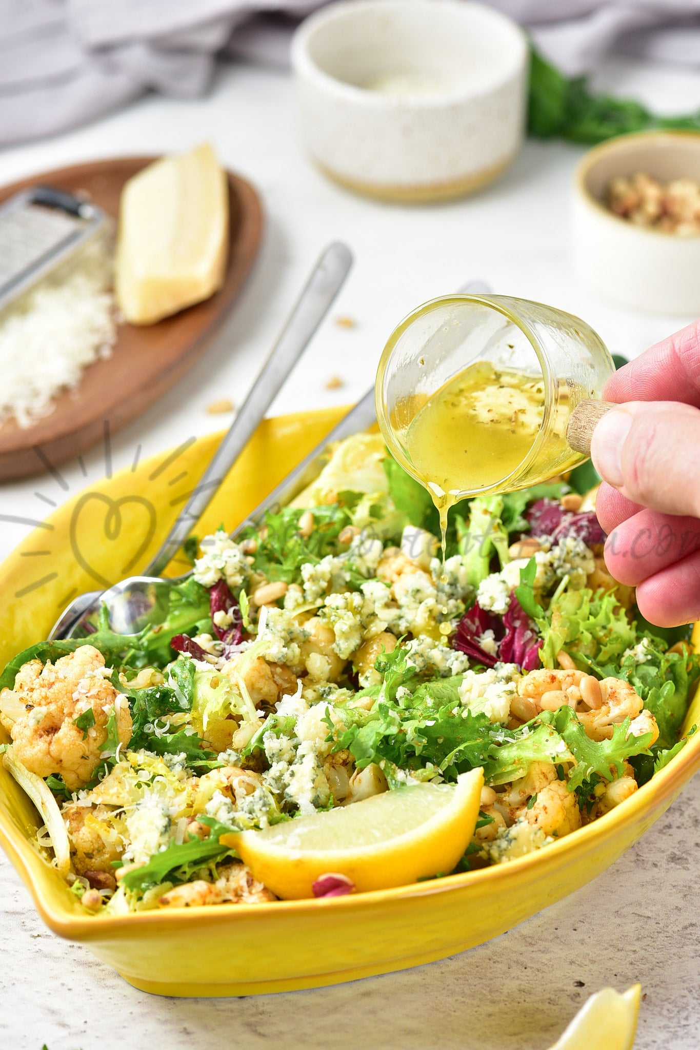 Parmesan Roasted Cauliflower and Blue Cheese Salad