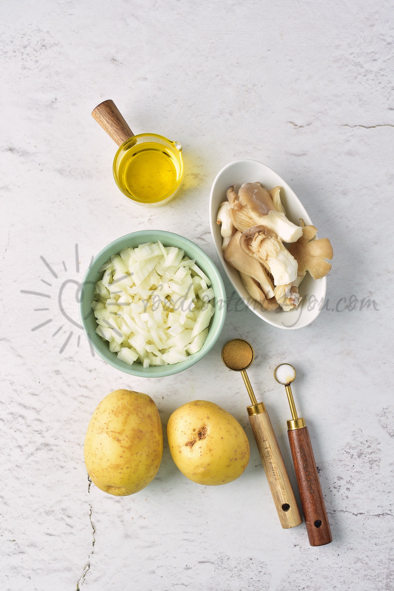 Pan-Fried Potatoes with Mushrooms - Set 2 of 5