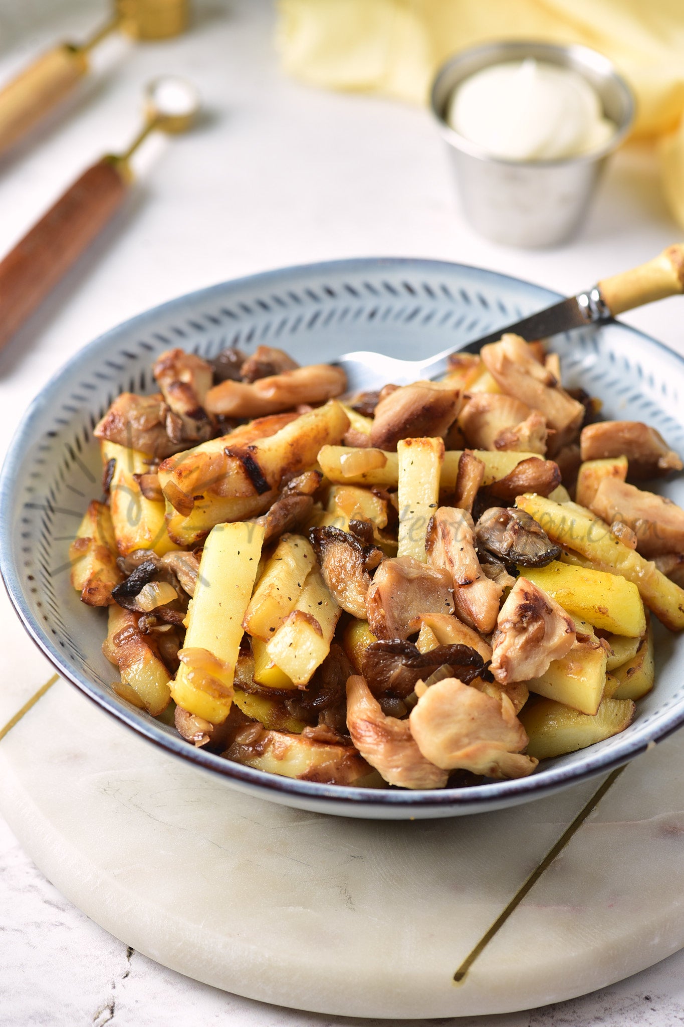 Pan-Fried Potatoes with Mushrooms - Set 2 of 5