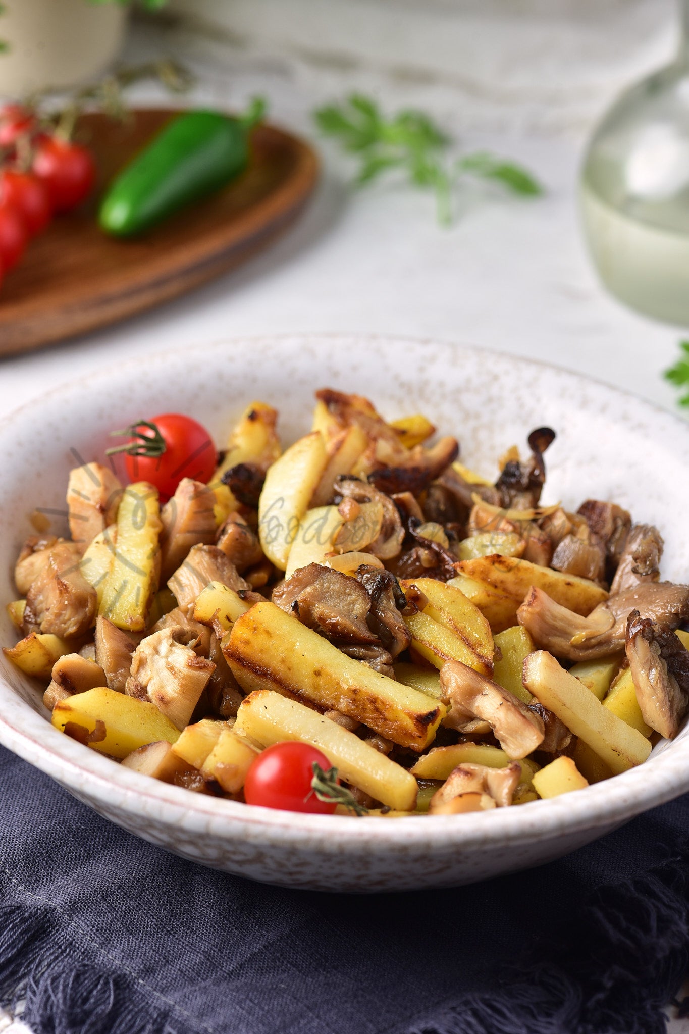 Pan-Fried Potatoes with Mushrooms - Set 3 of 5