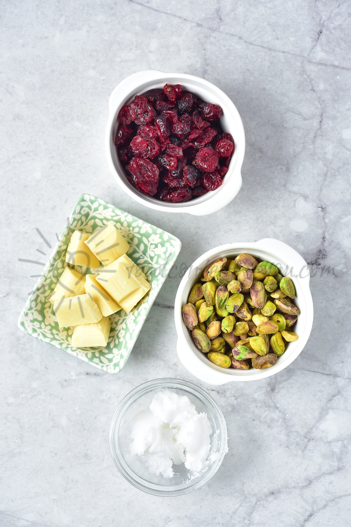 White Chocolate Bark with Cranberry and Pistachio - Set 2 of 5