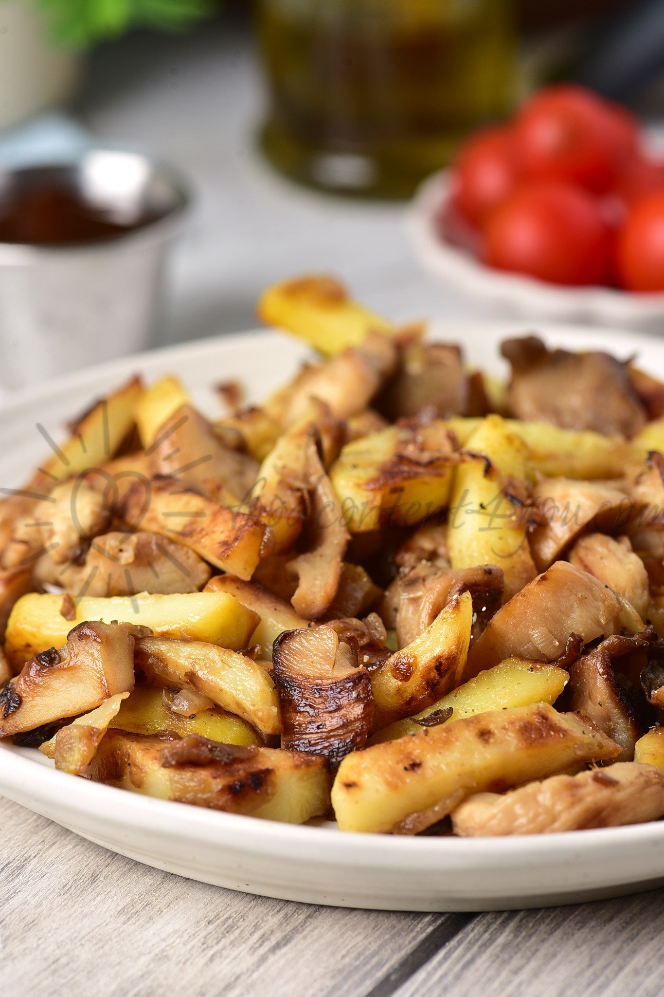 Pan-Fried Potatoes with Mushrooms - Set 4 of 5