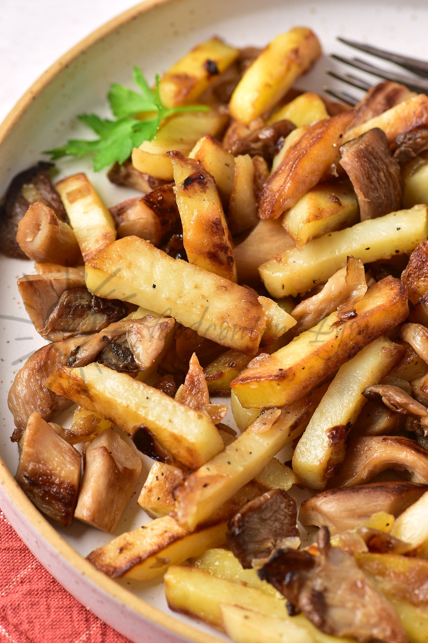 Pan-Fried Potatoes with Mushrooms - Set 5 of 5