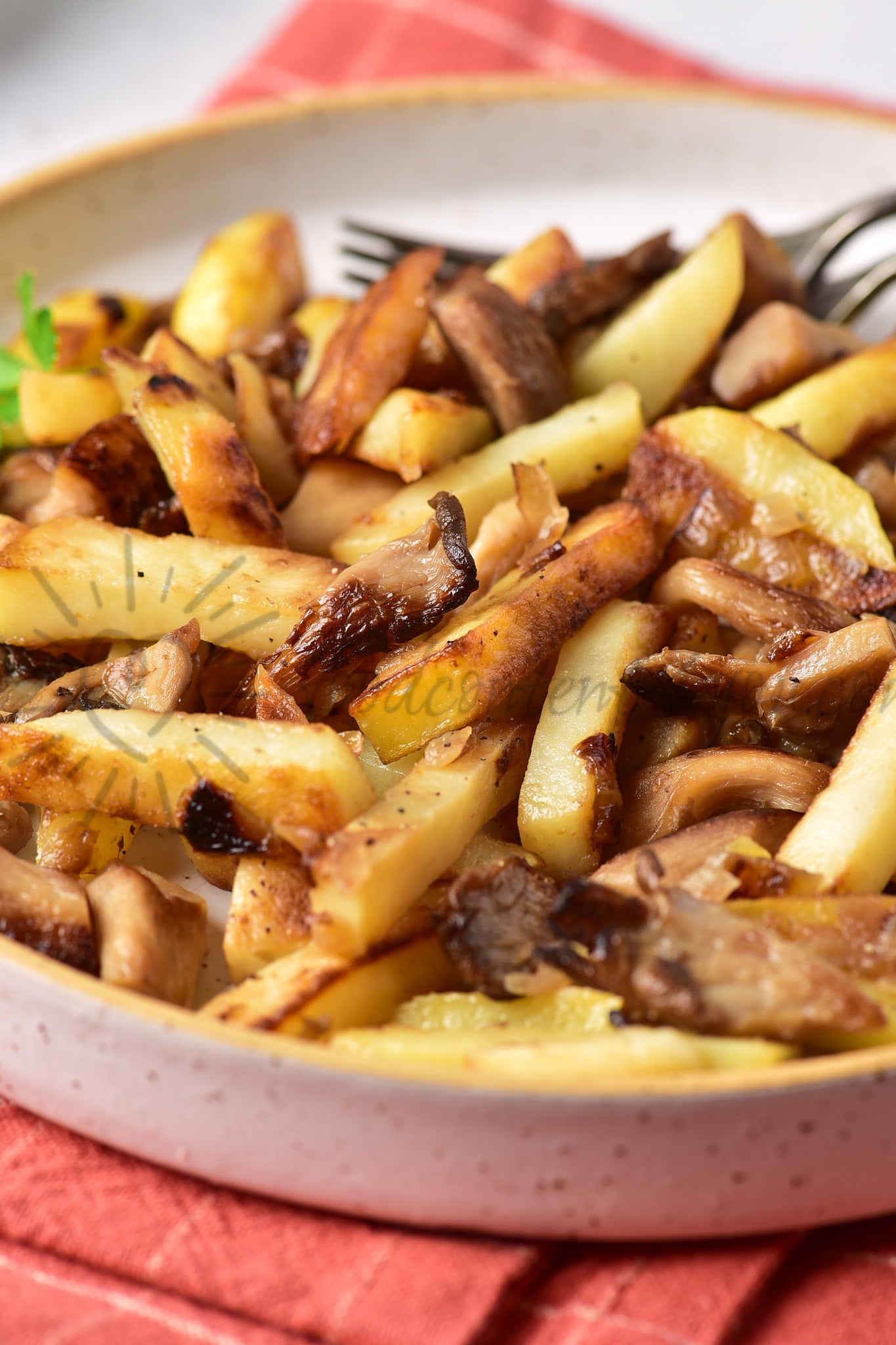 Pan-Fried Potatoes with Mushrooms - Set 5 of 5