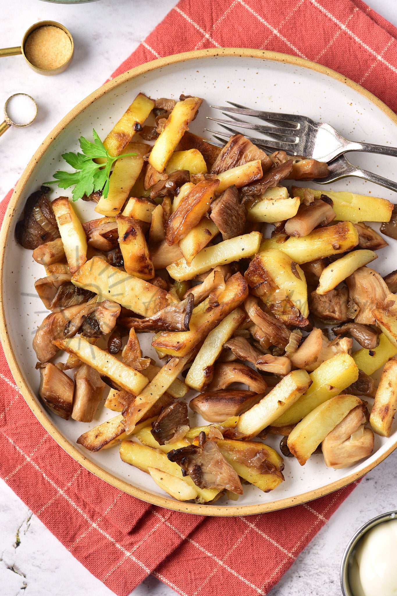 Pan-Fried Potatoes with Mushrooms - Set 5 of 5