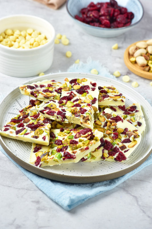 White Chocolate Bark with Cranberry and Pistachio - Set 3 of 5