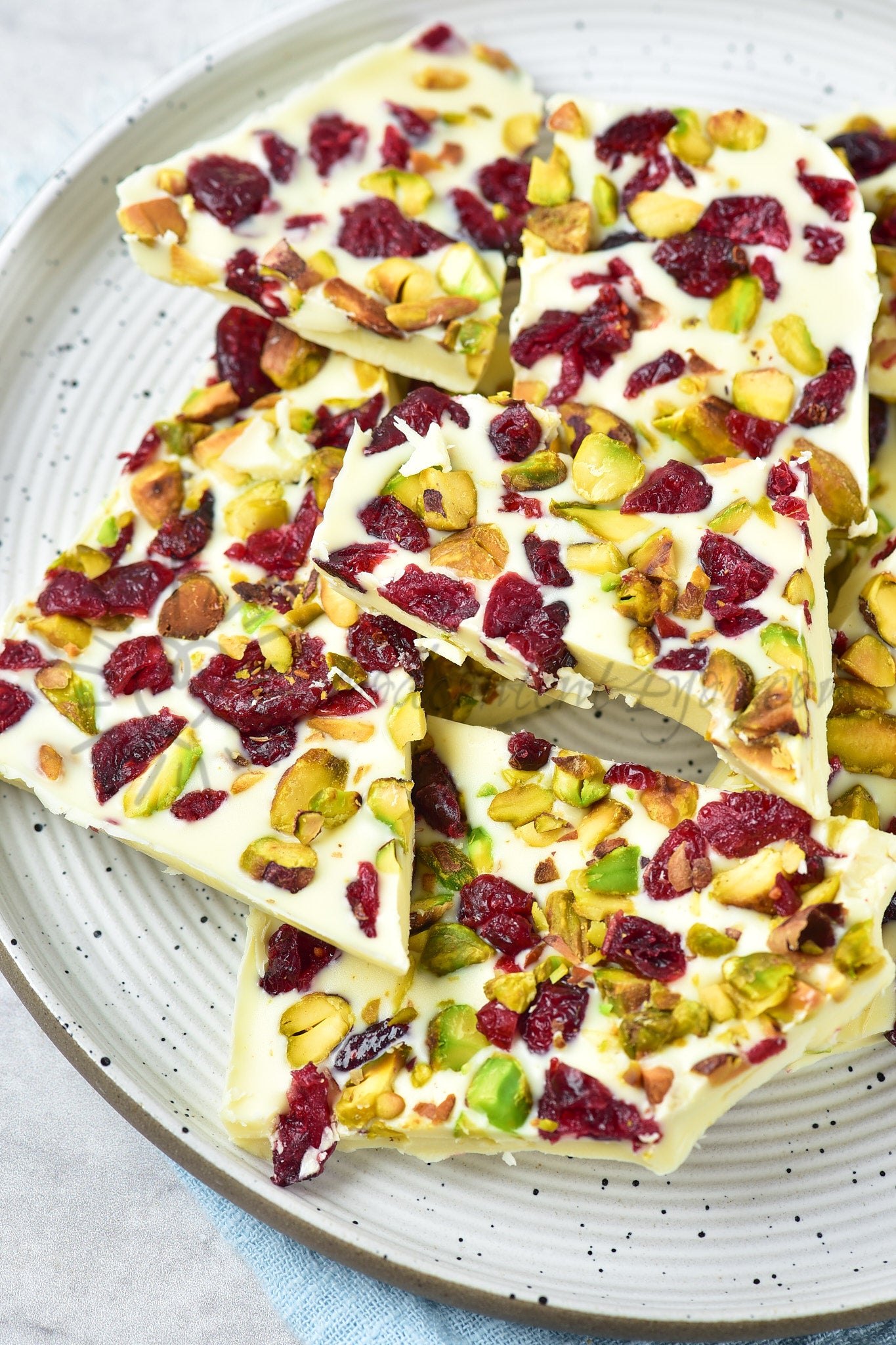 White Chocolate Bark with Cranberry and Pistachio - Set 3 of 5