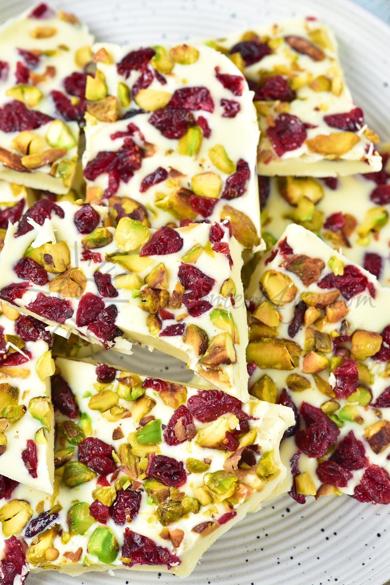 White Chocolate Bark with Cranberry and Pistachio - Set 3 of 5