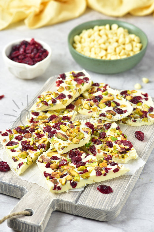 White Chocolate Bark with Cranberry and Pistachio - Set 5 of 5