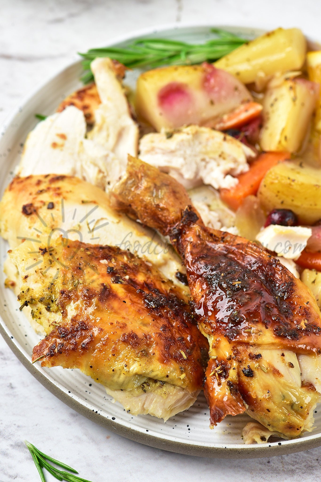 Christmas Roasted Chicken with orange and cranberries