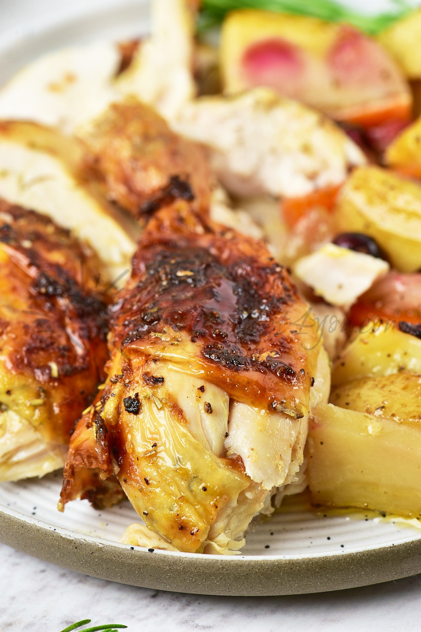 Christmas Roasted Chicken with orange and cranberries