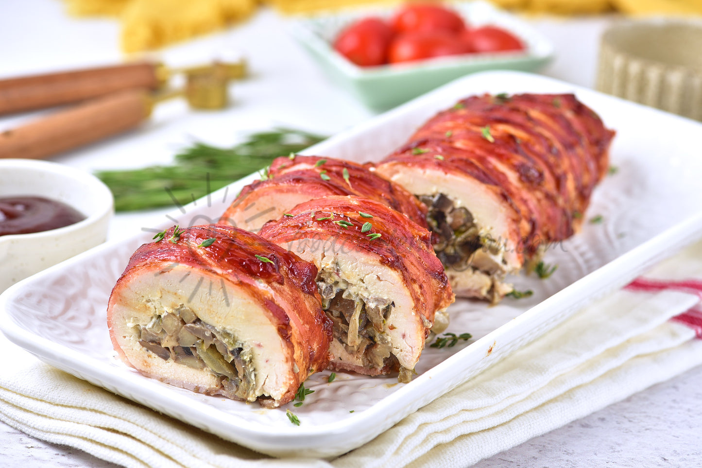 Bacon Mushroom Chicken Roulade