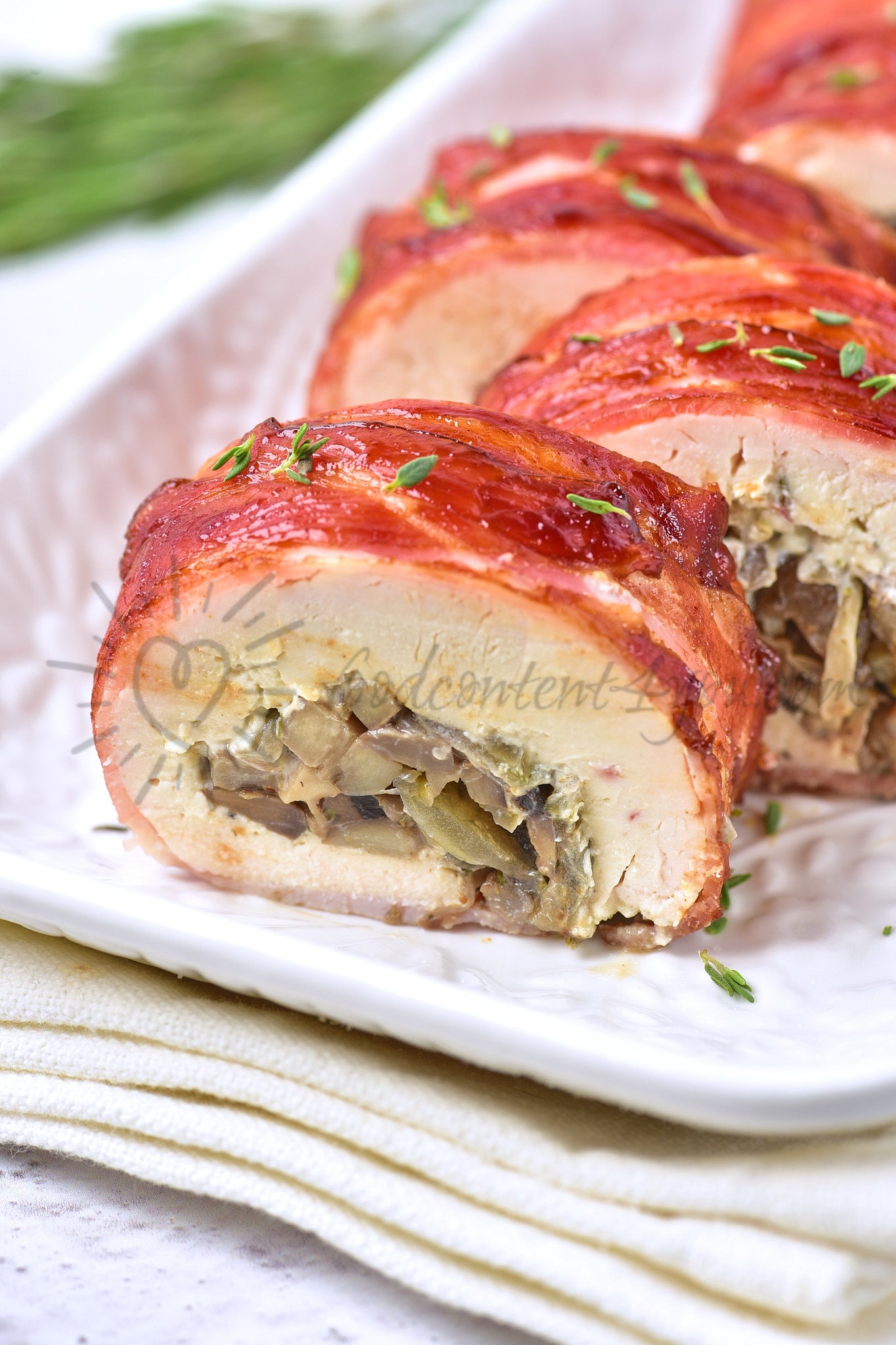 Bacon Mushroom Chicken Roulade