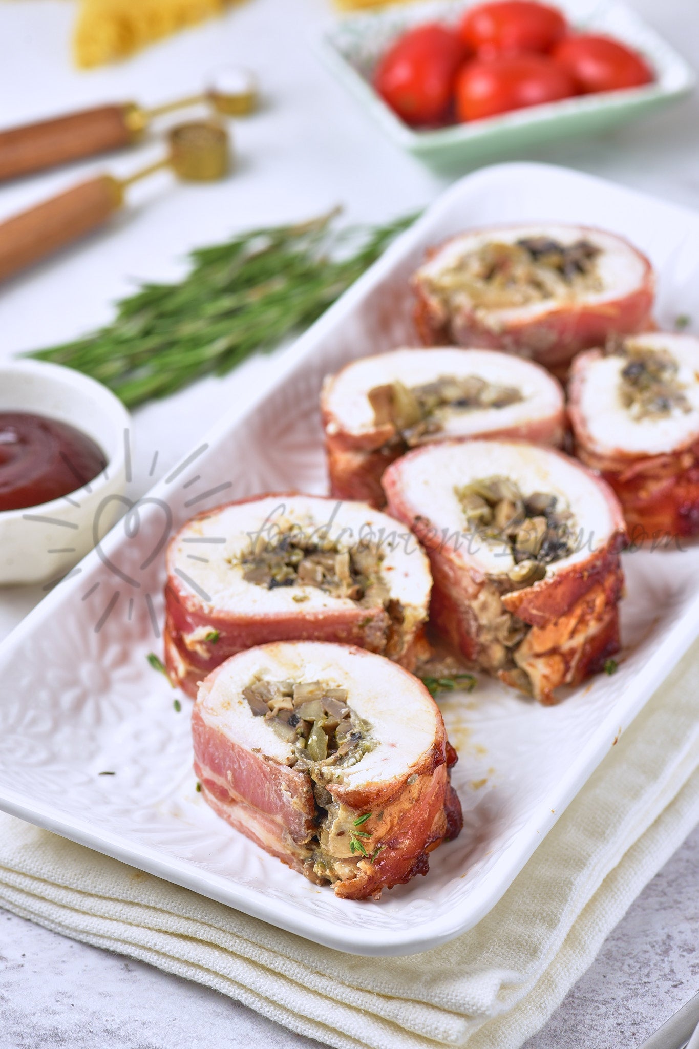 Bacon Mushroom Chicken Roulade