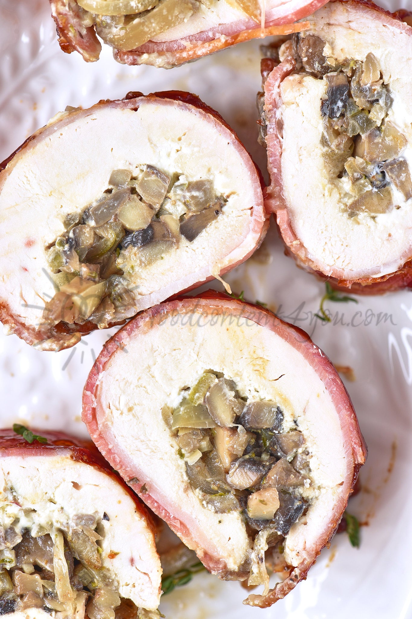 Bacon Mushroom Chicken Roulade