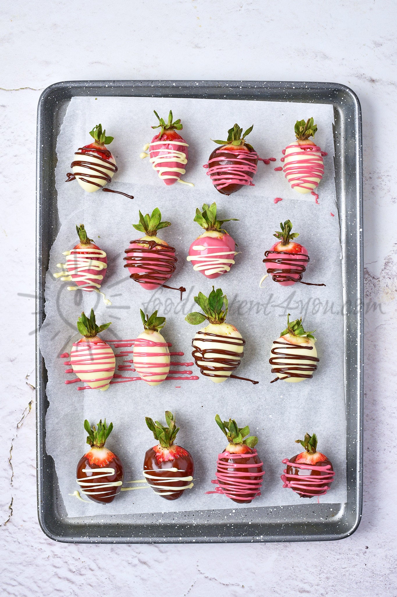 St Valentines Chocolate covered Strawberries - Set 5 of 5