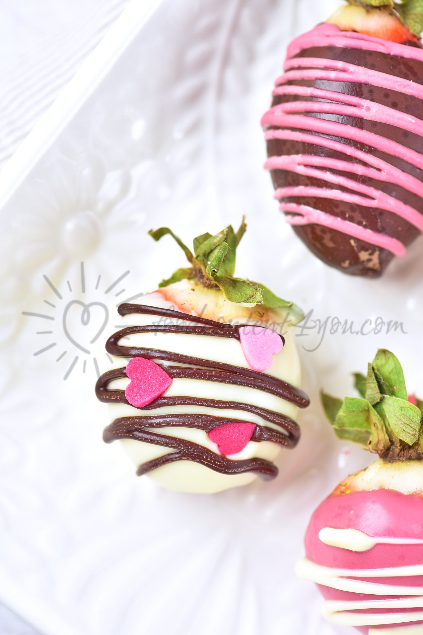 St Valentines Chocolate covered Strawberries - Set 1 of 5