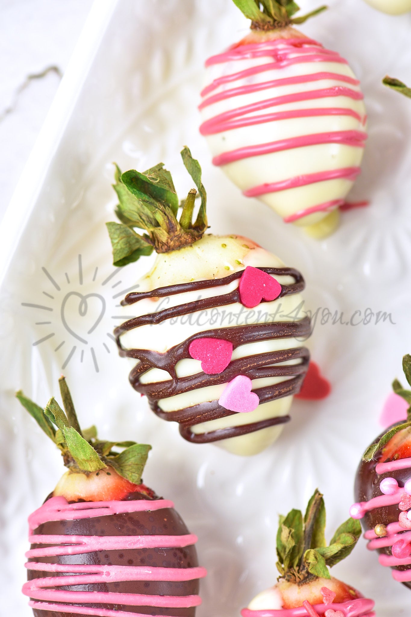 St Valentines Chocolate covered Strawberries - Set 1 of 5