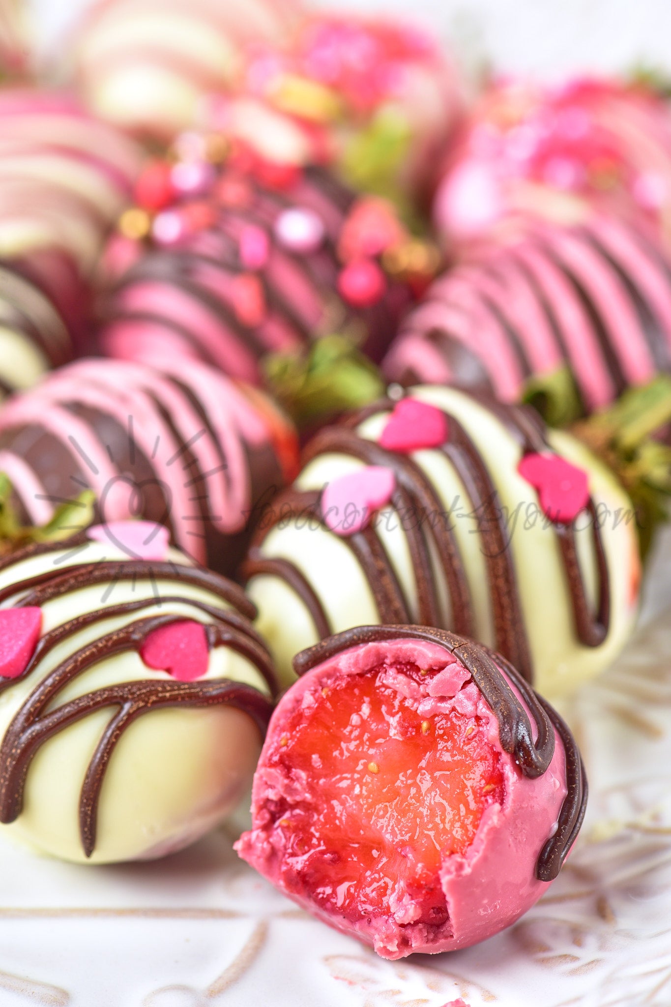 St Valentines Chocolate covered Strawberries - Set 5 of 5